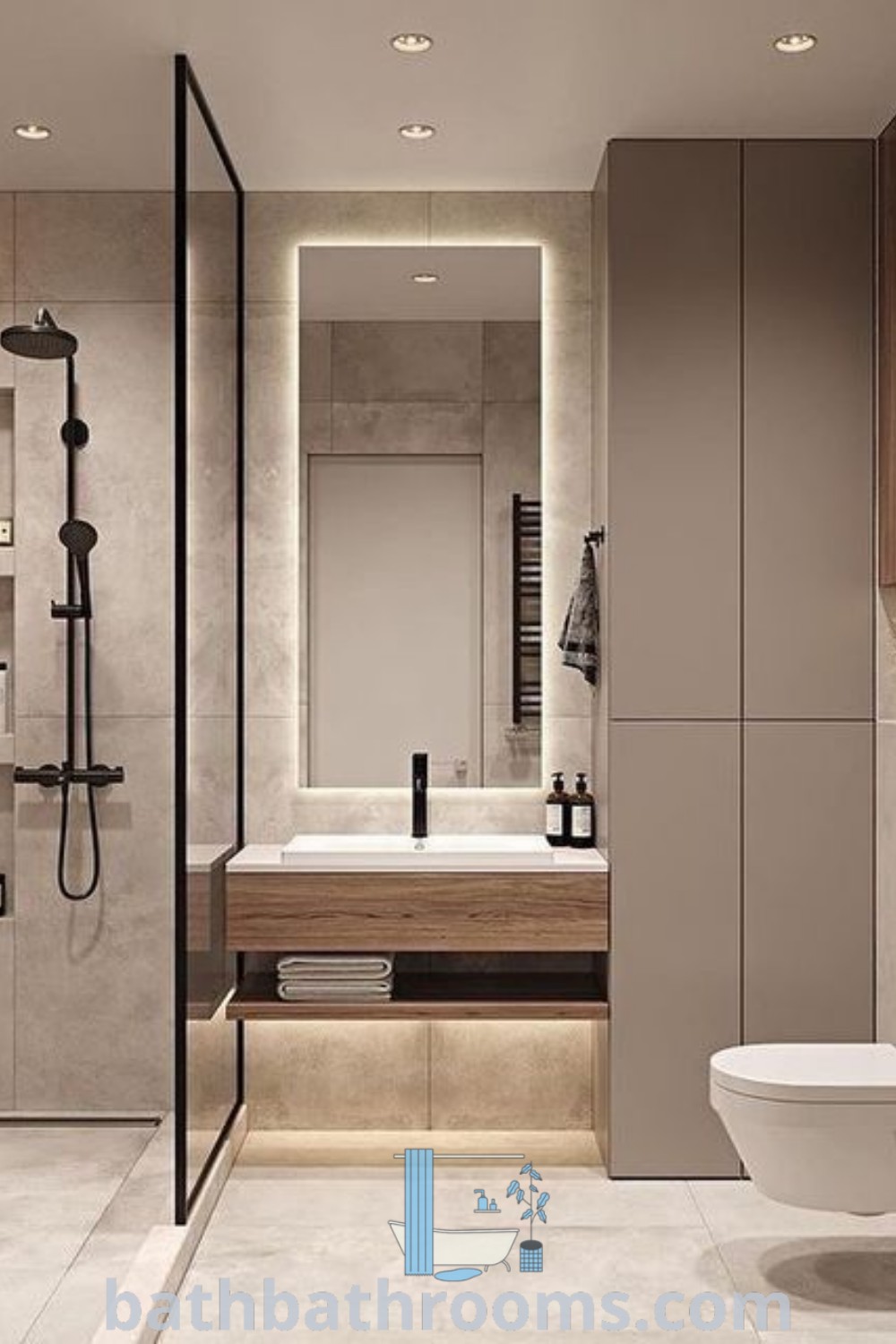 An elegant bathroom featuring modern decor ideas and stylish accessories, showcasing unique design inspirations for luxury and functionality. This space is perfect for ideas on bathroom redesign and decor for homes or businesses. Find more inspiration at bathbathrooms.com.