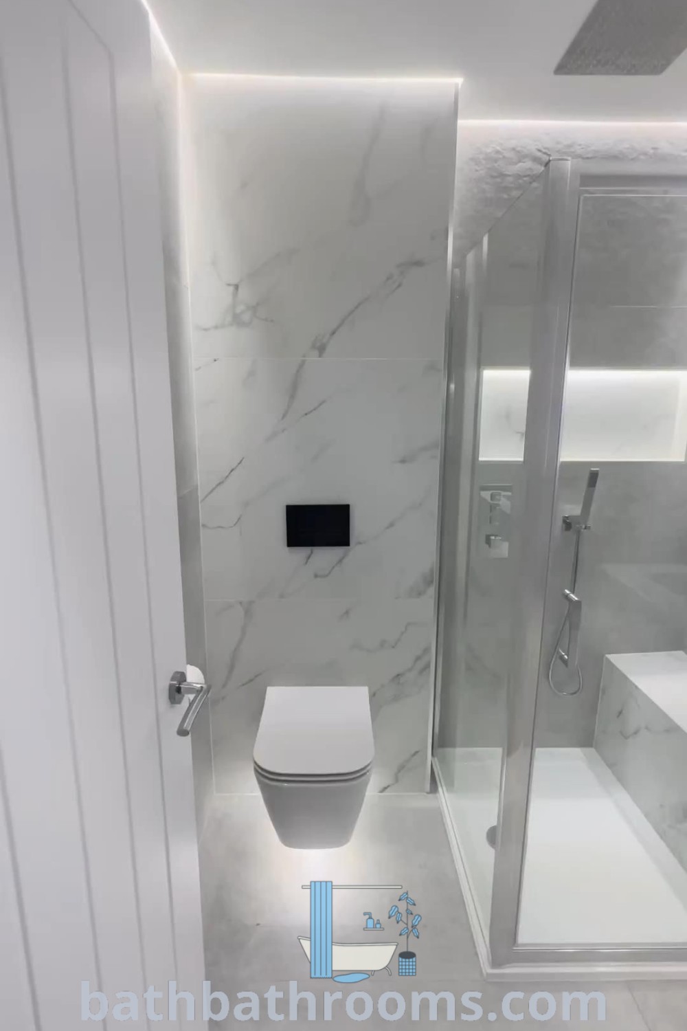 An elegant small washroom designed with luxury decor inspiration featuring black and white design elements and a functional layout. Discover unique decor ideas and design styles perfect for maximizing style in small spaces at bathbathrooms.com.