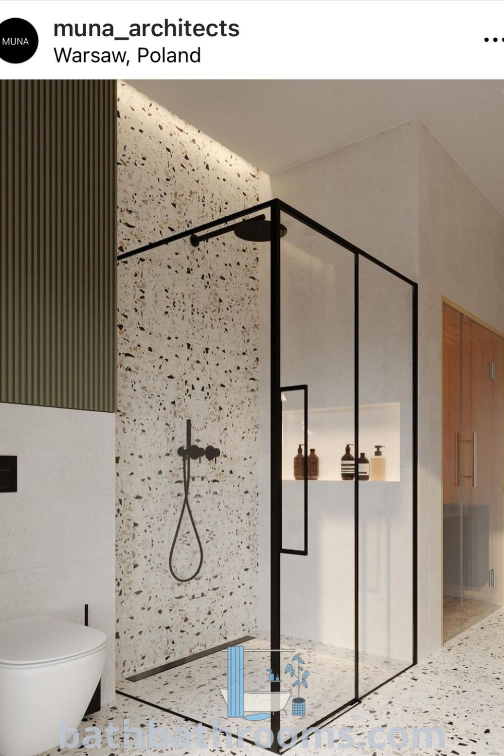 A stylish and functional bathroom featuring a glass shower and various décor elements that embody modern designs and loft boho inspirations. This setup is perfect for those seeking unique bathroom wall decor ideas and practical aesthetics for their homes. Explore more at bathbathrooms.com.